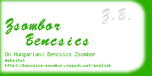 zsombor bencsics business card